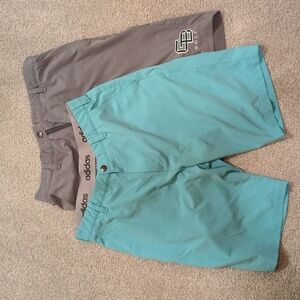 Seafoam And Grey colored Adidas Golf Shorts (2 Pair)